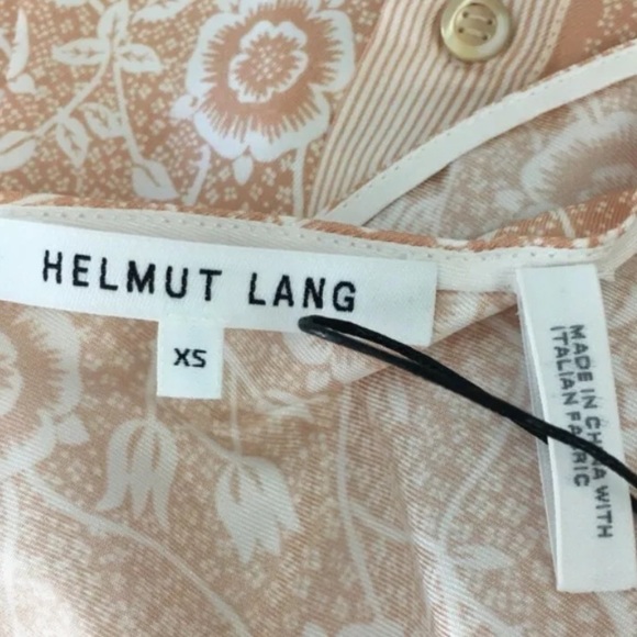 $345 Helmut Lang Silk Tank XS Vintage Italian Ornamental Peach Unfinished Straps - Picture 10 of 16